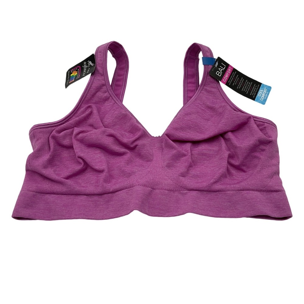 Bali Comfort Flex Fit Wireless Bra Purple‎ Heather DF3484 XL New